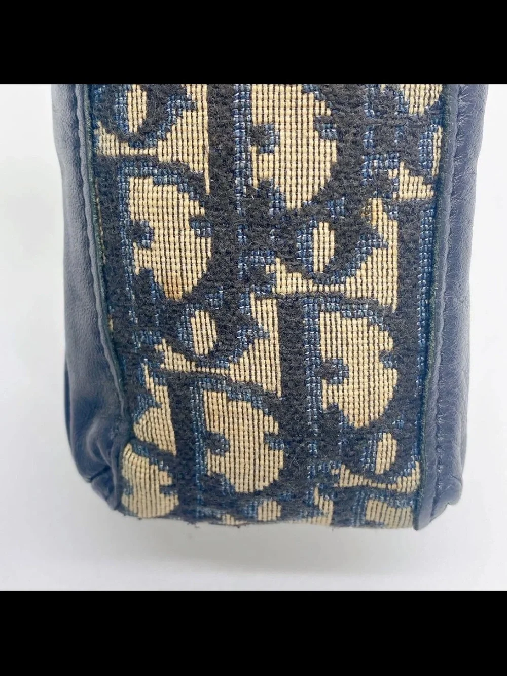 Dior Black and Beige Monogram Kiss-Lock Cosmetic Pouch